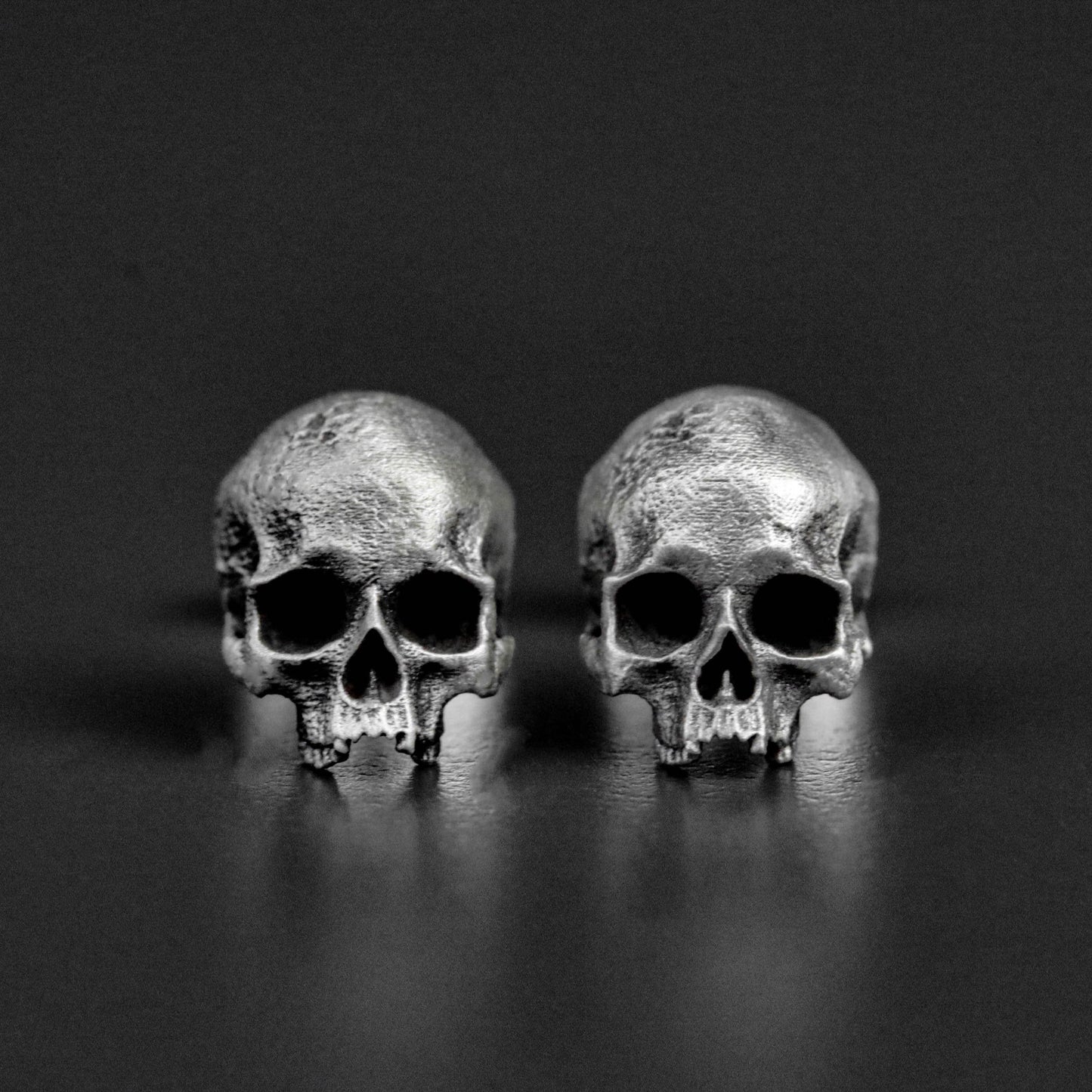 Jawless skull 925 silver Earrings, broken skull Earrings, sterling silver ghost vintage gothic Earrings gift-craftsman made
