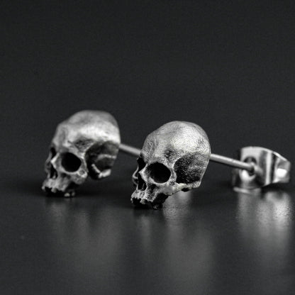 Jawless skull 925 silver Earrings, broken skull Earrings, sterling silver ghost vintage gothic Earrings gift-craftsman made