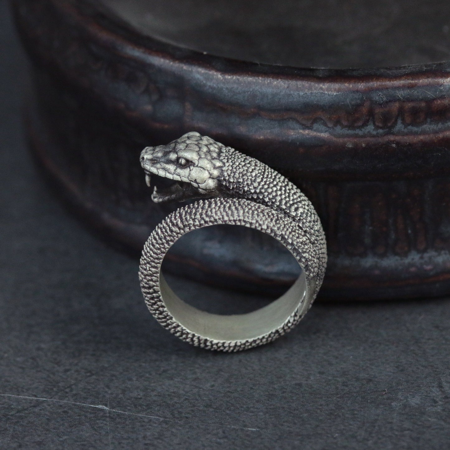 viper ring Rattlesnake Ring, Adjustable Snake Ring, Vintage Silver Snake Ring, Silver Ring, Unisex Ring, Handmade Jewelry