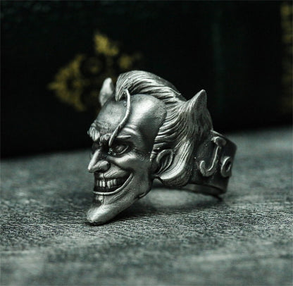 Chaos Trickster Band Ring - 925 Sterling Silver Mythical Character Jewelry - SATANHORN