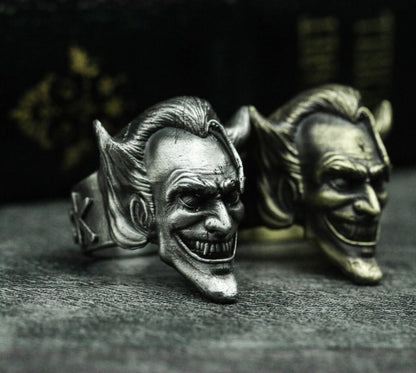 Chaos Trickster Band Ring - 925 Sterling Silver Mythical Character Jewelry - SATANHORN