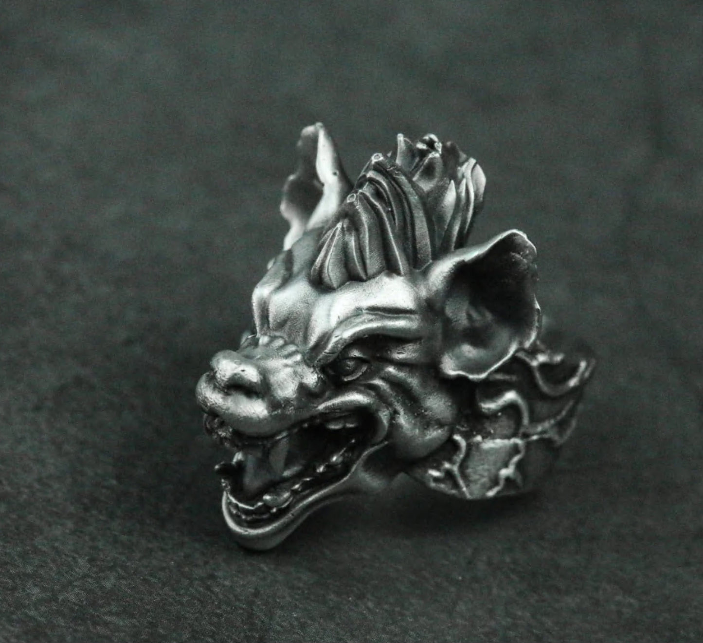 African Hyena 925 Silver Ring, Animal Ring, Men's Ring, Hyena Jewelry, African Jewelry