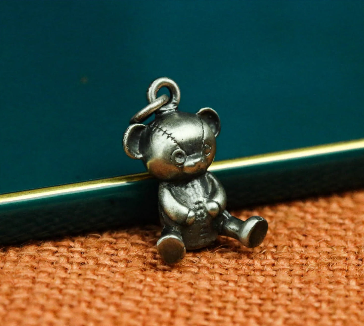 Muppet Bear 925 Silver/Brass Necklace Pendant, Little Bear Silver Necklace, Toy Personality Accessories