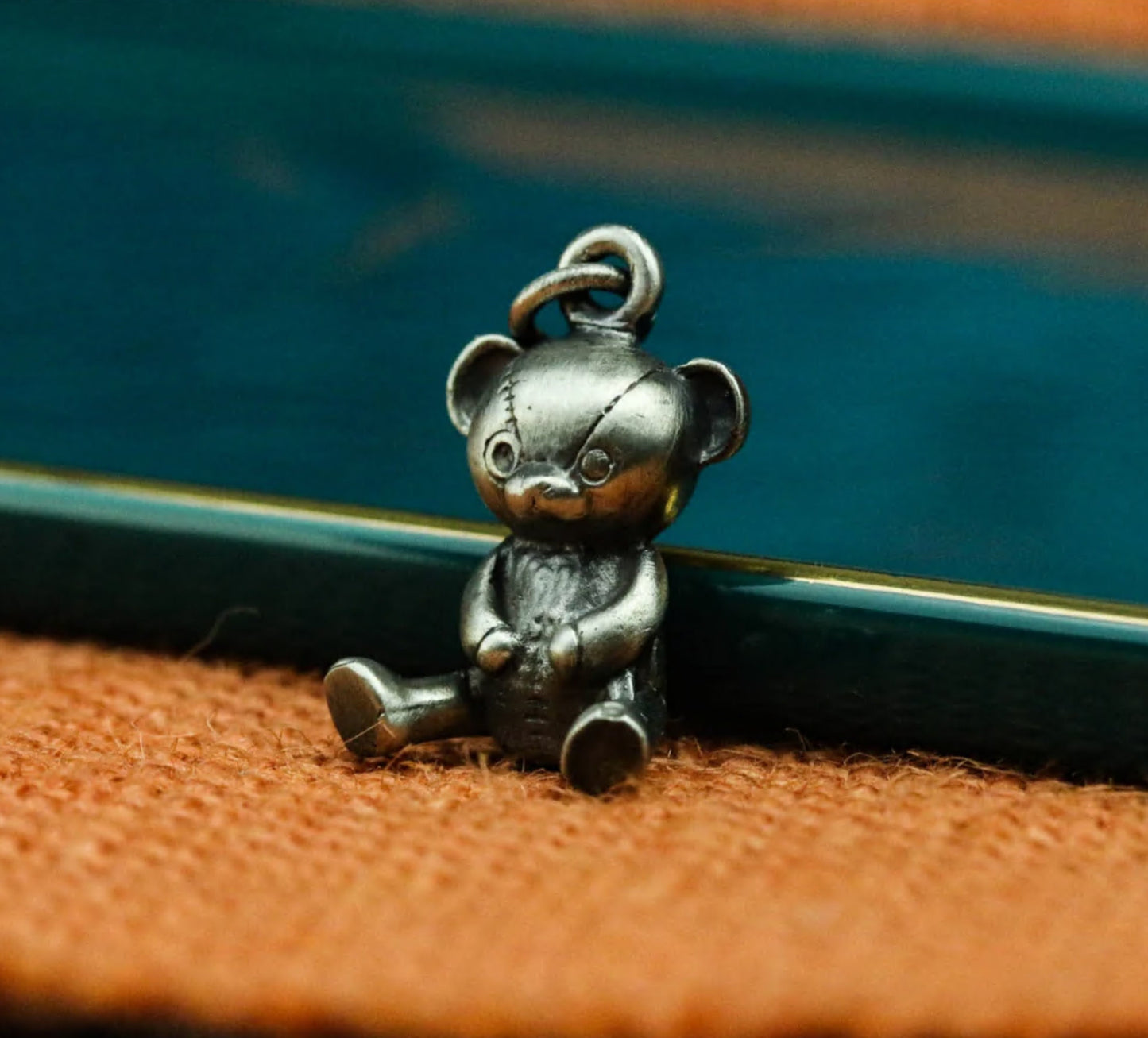 Muppet Bear 925 Silver/Brass Necklace Pendant, Little Bear Silver Necklace, Toy Personality Accessories