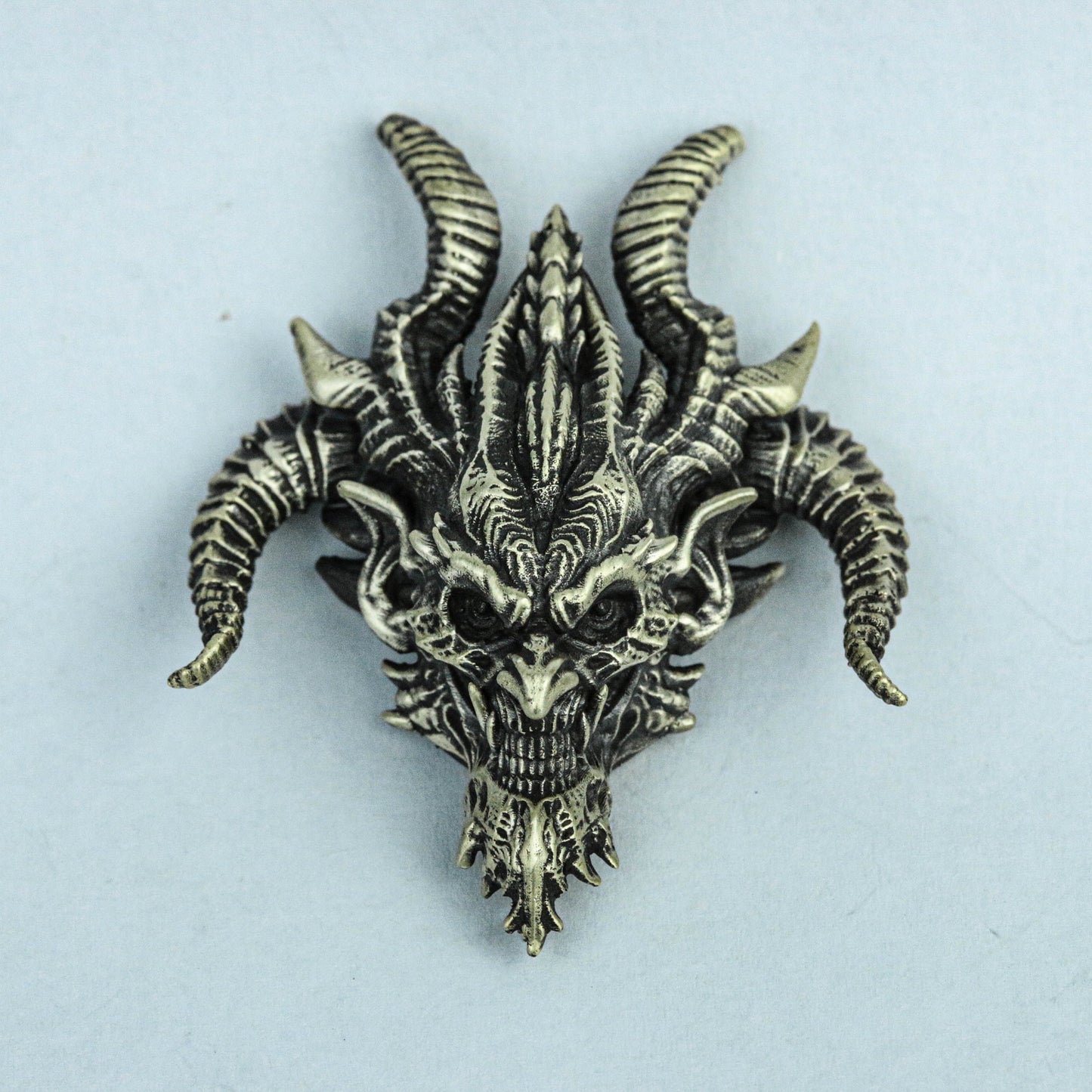 925 Sterling Silver Pendant, Brass Pendant, Earth Demon Elf Satan Big Pendant, Demon Hell T-Rex Movie Character Anime