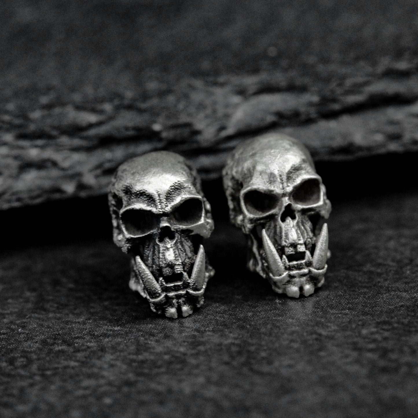 fangs skull earrings, skull earrings, fangs earrings, horror earrings, gifts for men, gifts for him