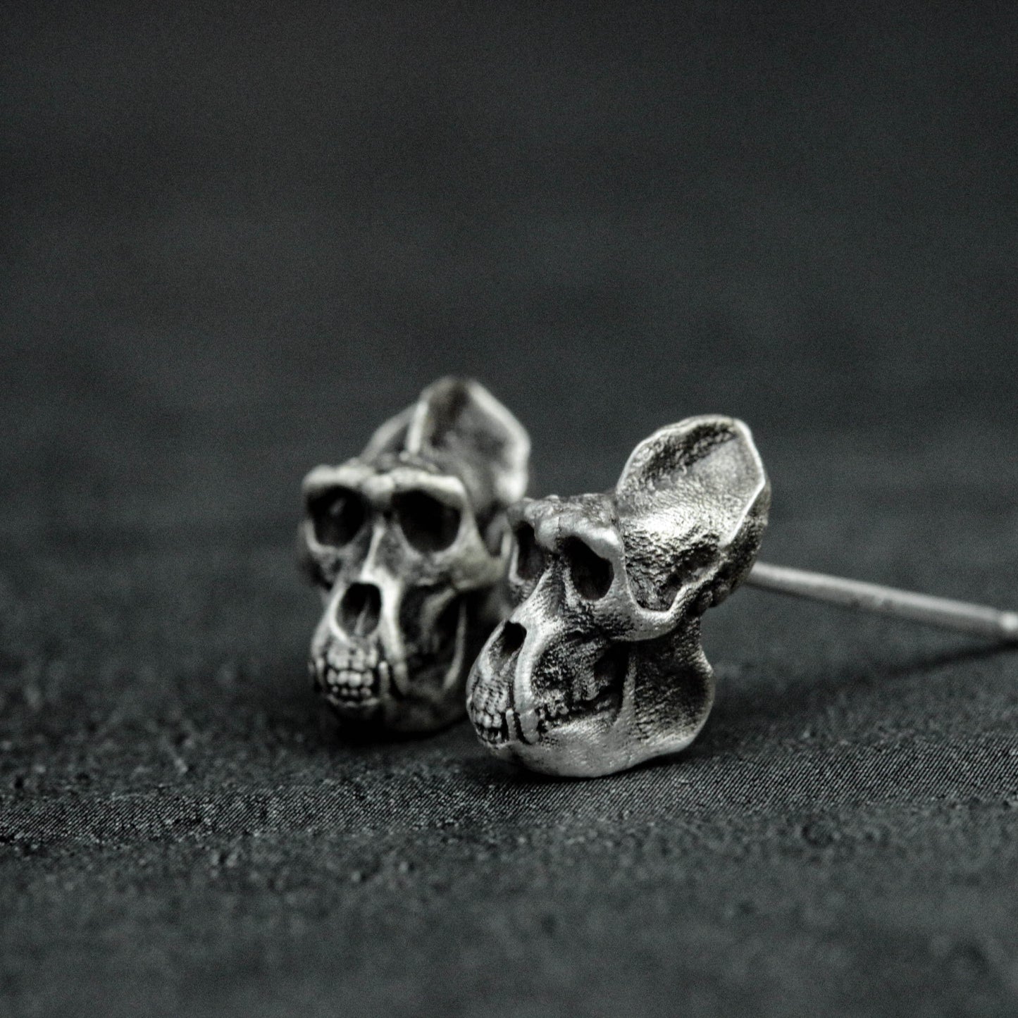 monkey skull earrings, skull earrings, monkey earrings, gifts for men, gifts for him