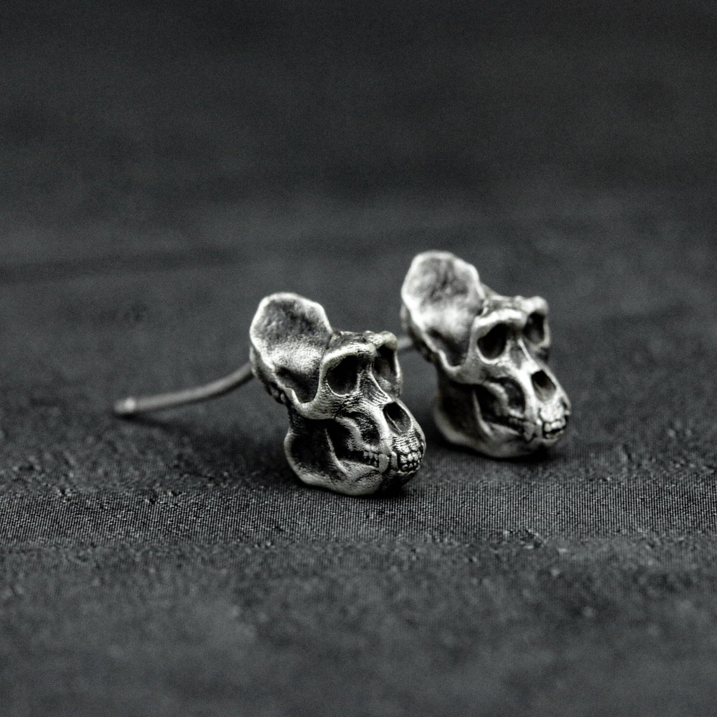 monkey skull earrings, skull earrings, monkey earrings, gifts for men, gifts for him