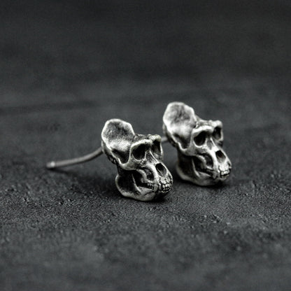 monkey skull earrings, skull earrings, monkey earrings, gifts for men, gifts for him