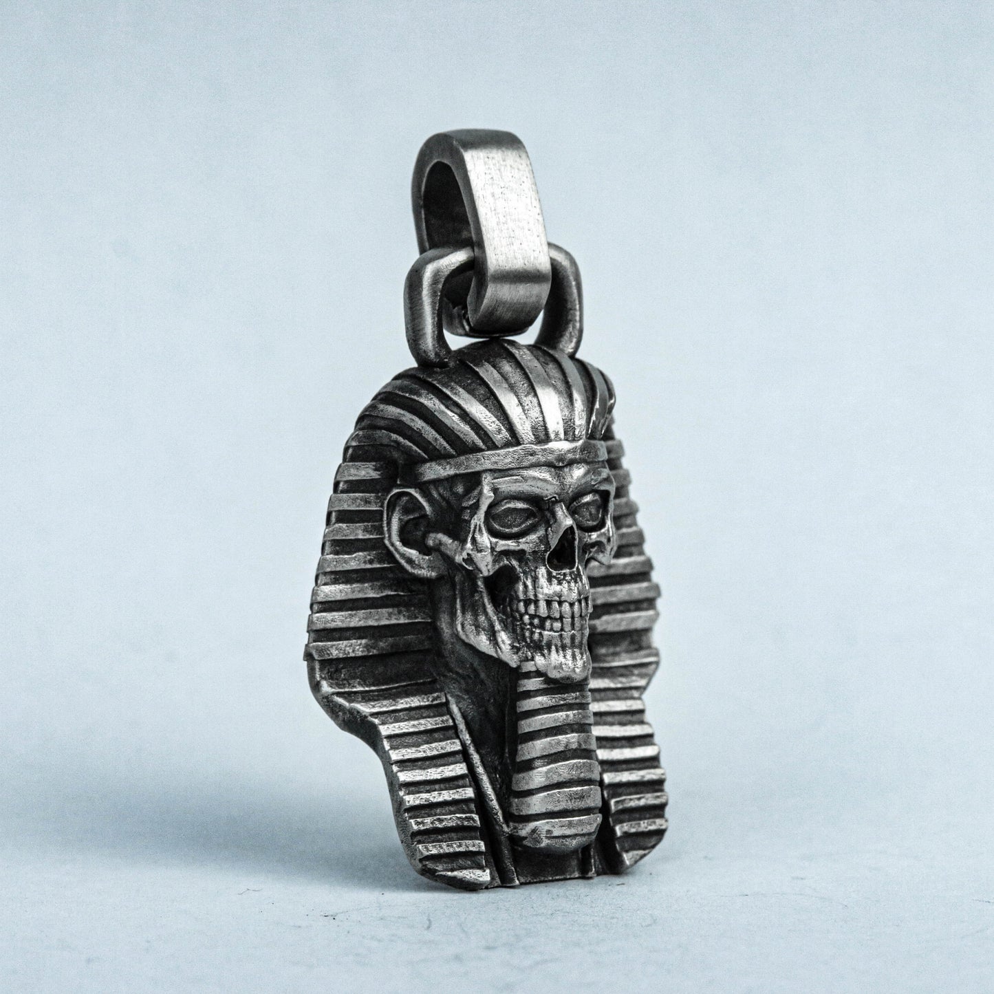 Egyptian Pharaoh Pendant, 925 Sterling Silver Large Pendant, Tutankhamun Figure, Mummy Brass Pendant, Gothic Jewelry, Handmade Pendant,