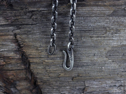 Hook buckle opening adjustable movable personality wild silver necklace collarbone chain sweater chain design cross car flower.