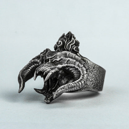 925 silver ring, devil ring, angel brass ring, men's ring, niche ring, delicate pendant, best selling style ring, vintage handmade products