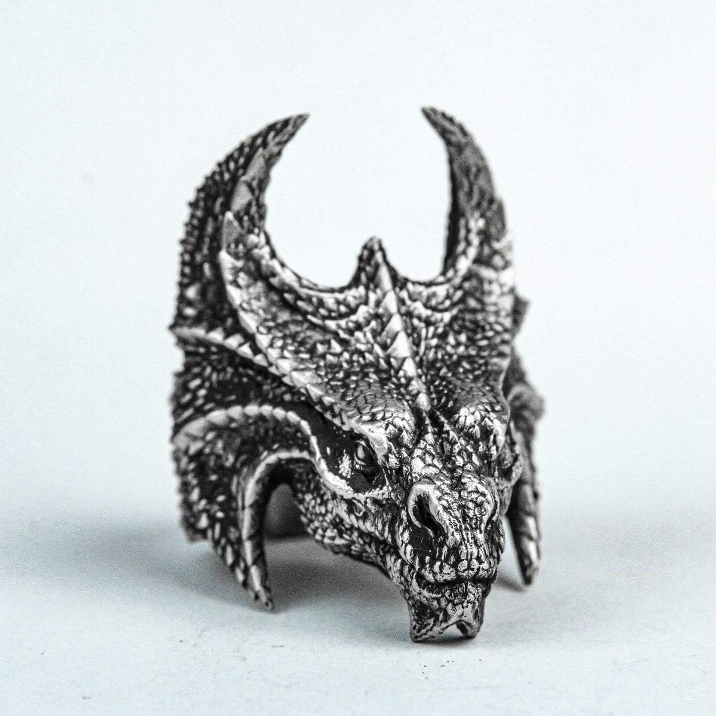 925 silver ring, double halberd ring, brass ring, battle dragon ring, Chinese style men's ring, vintage handmade products