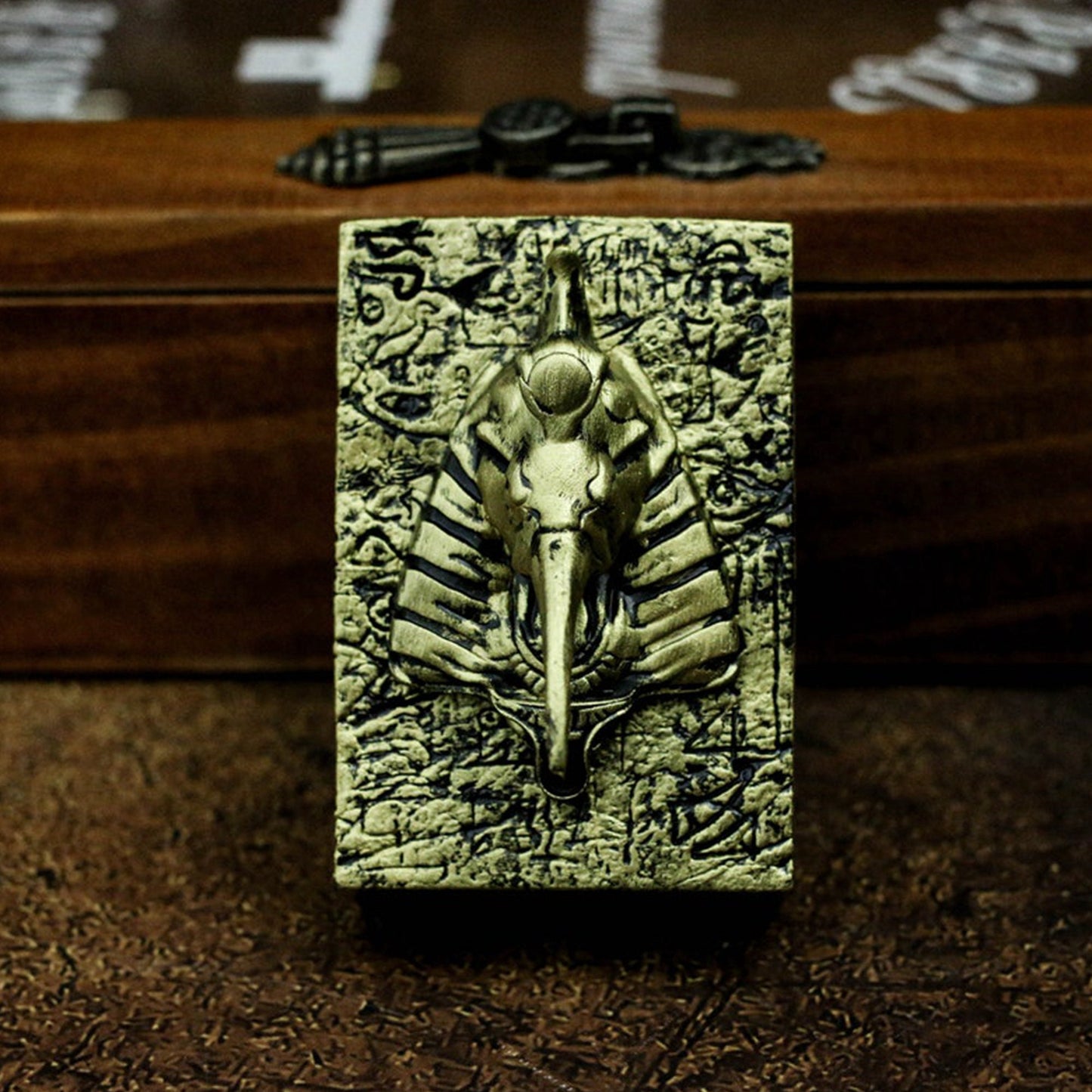 Egyptian Copper Matchbox ignition device, Egyptian The god of wisdom "Thoth", Gifts for smokers-Craftsmen made