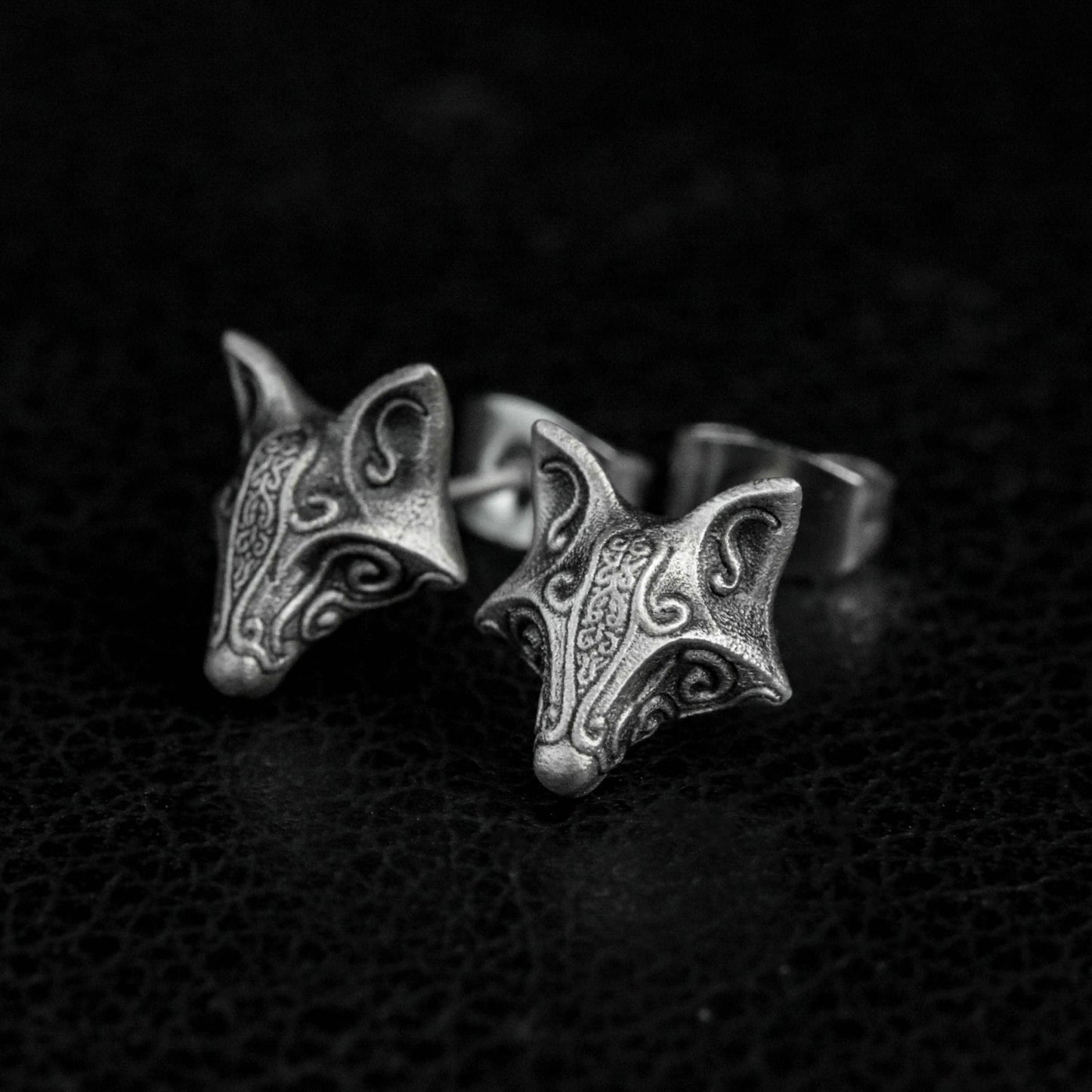 fox earrings, sterling silver earrings, fox jewelry, animal earrings, gifts for him, small earrings