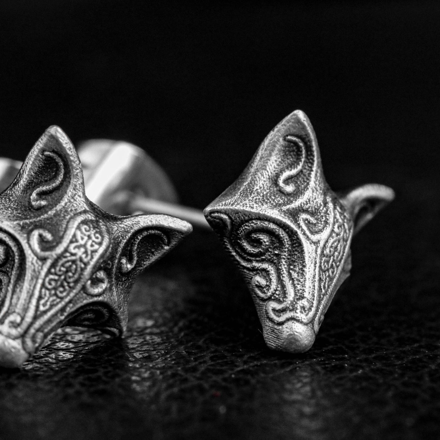 fox earrings, sterling silver earrings, fox jewelry, animal earrings, gifts for him, small earrings