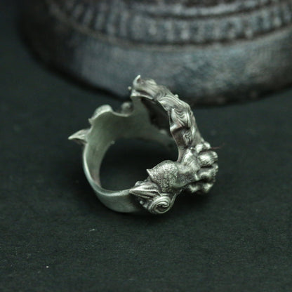 Shangshan Rushui 925 silver ring, monster claw silver ring, Chinese idiom jewelry personalized gift - SATANHORN