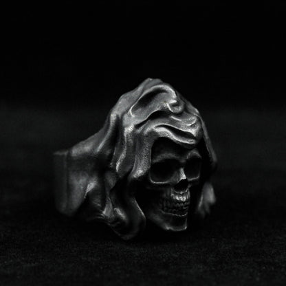 Vintage ring 925 sterling silver ring brass heavy material death ring skull legend gothic domineering unique horror ring