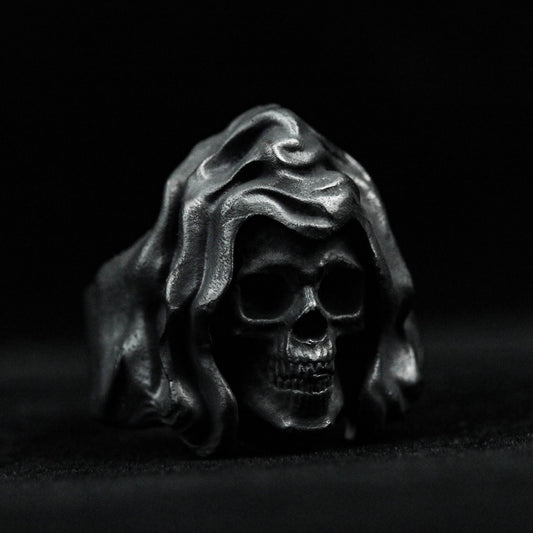 Vintage ring 925 sterling silver ring brass heavy material death ring skull legend gothic domineering unique horror ring