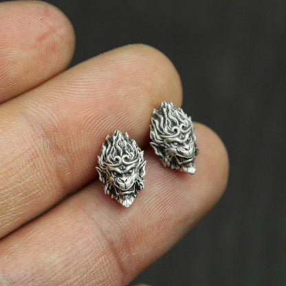Sterling silver Monkey King earrings, Monkey King earrings, monkey earrings, Monkey King earrings gifts for him