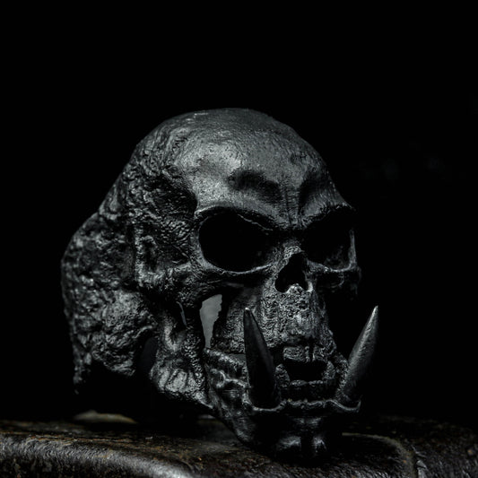 demon skull ring, Warcraft orc skull skeleton, punk ring, gothic, rings for men, rings for women, men jewelry, brutal ring, signet ring