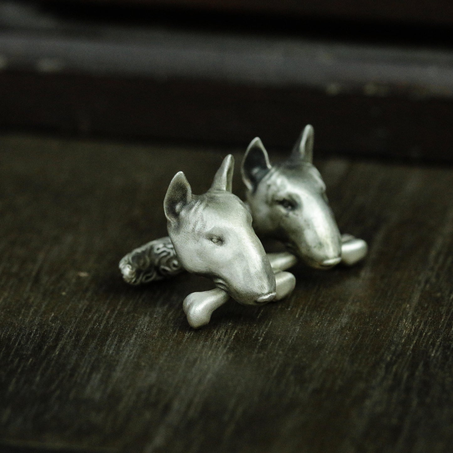 Bull terrier cufflinks 925 silver handmade, silver dog cufflinks accessories, gothic cufflinks precious gift