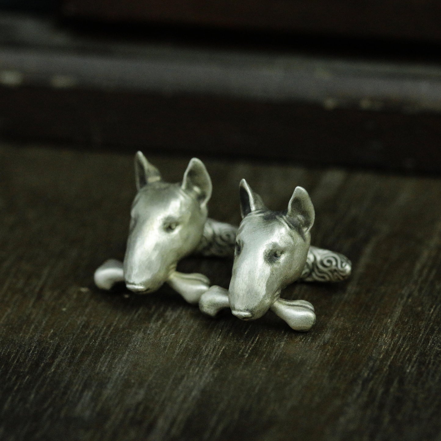 Bull terrier cufflinks 925 silver handmade, silver dog cufflinks accessories, gothic cufflinks precious gift