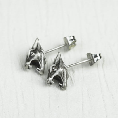 Rhino Head Stud Earrings, Rhino Stud Earrings, Sterling Silver Stud Earrings, Rhino Jewelry, Large Animals, Men's Gifts, Gifts for Him