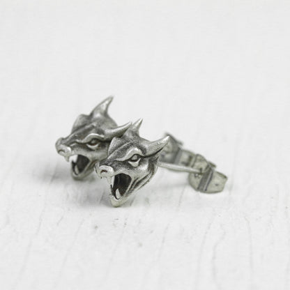 Rhino Head Stud Earrings, Rhino Stud Earrings, Sterling Silver Stud Earrings, Rhino Jewelry, Large Animals, Men's Gifts, Gifts for Him