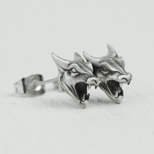 Rhino Head Stud Earrings, Rhino Stud Earrings, Sterling Silver Stud Earrings, Rhino Jewelry, Large Animals, Men's Gifts, Gifts for Him