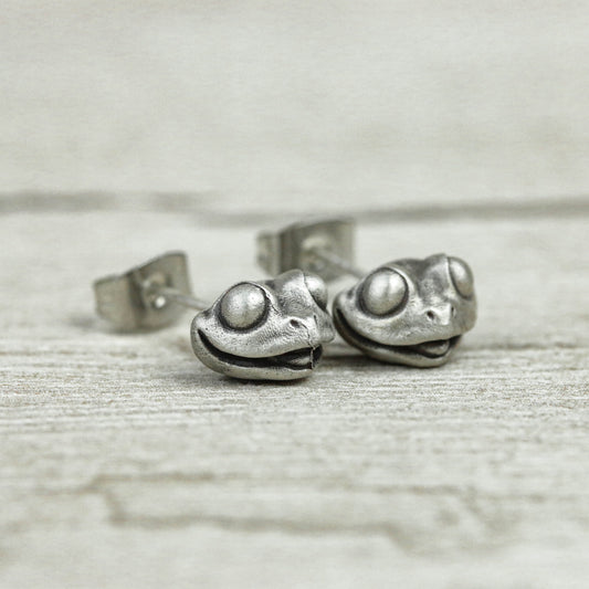 sterling silver frog earrings, frog jewelry, frog earrings, lucky jewelry, good luck jewelry, gift for her, gift for him