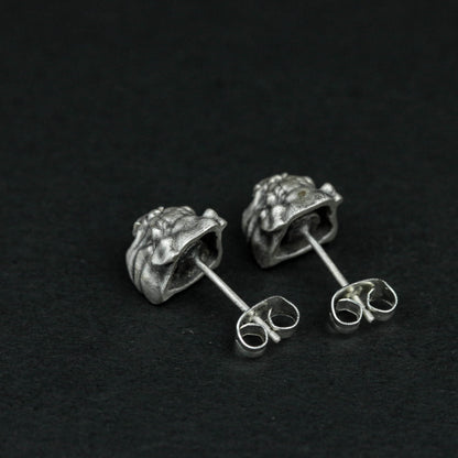 Sterling Silver Dog Head Stud Earrings, Dog Head Stud Earrings, Dog Stud Earrings, Animal Stud Earrings, Gift for Him
