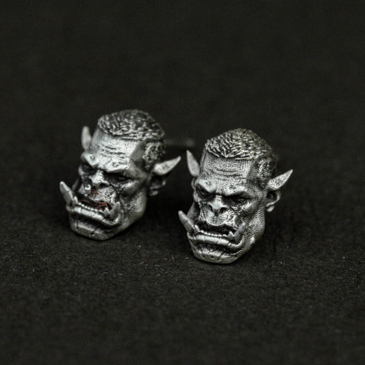 Tactical Fantasy Earrings - 925 Silver Handmade MMORPG Accessories for Men