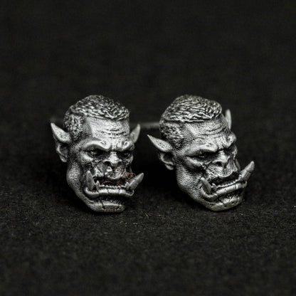 Tactical Fantasy Earrings - 925 Silver Handmade MMORPG Accessories for Men