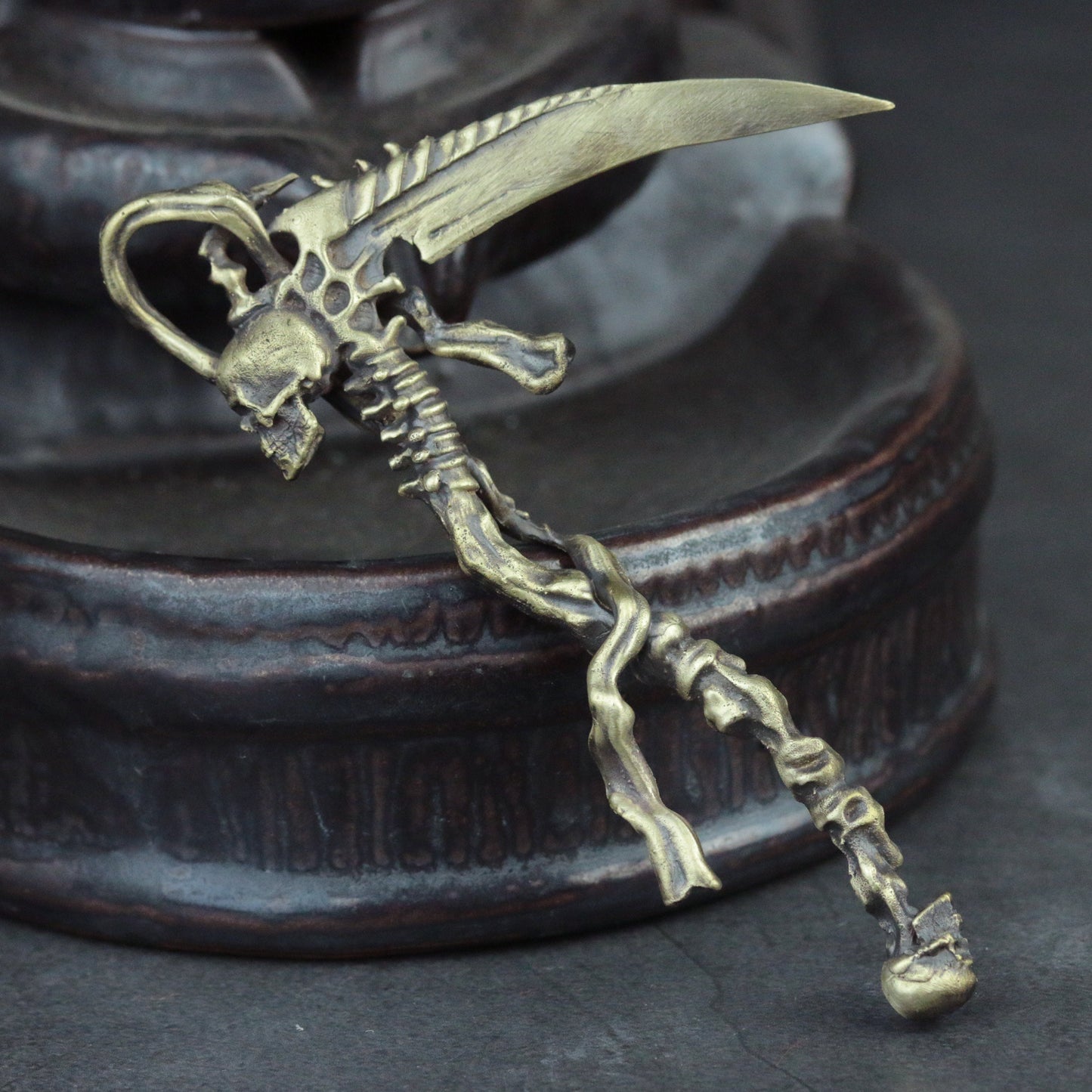 Grim Reaper Scythe Pendant 925 Silver Necklace Skull Pendant Spine Brass Craftsman Making Jewelry