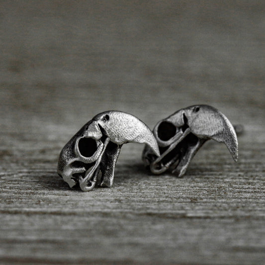 Parrot 925 silver earrings, small animal silver earrings, forest animals cute minimalist design earrings gift