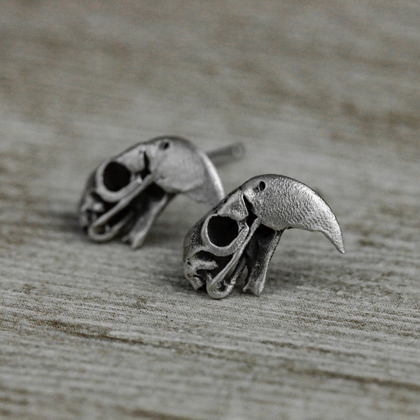 Parrot 925 silver earrings, small animal silver earrings, forest animals cute minimalist design earrings gift