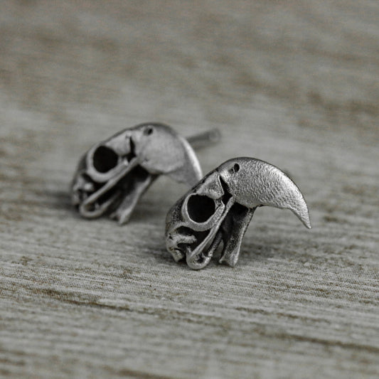 Parrot 925 silver earrings, small animal silver earrings, forest animals cute minimalist design earrings gift