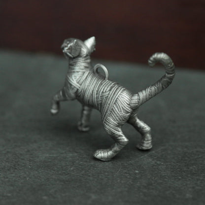 Mummie hanger kat, Dryad kat hanger, WALKING CAT 925 Sterling zilveren hanger Kitten huisdier hanger