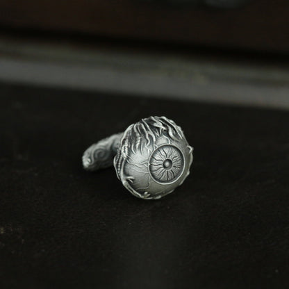 All-Seeing Eye Cufflinks - 925 Sterling Silver Dark Lord Design for Mythical Collectors