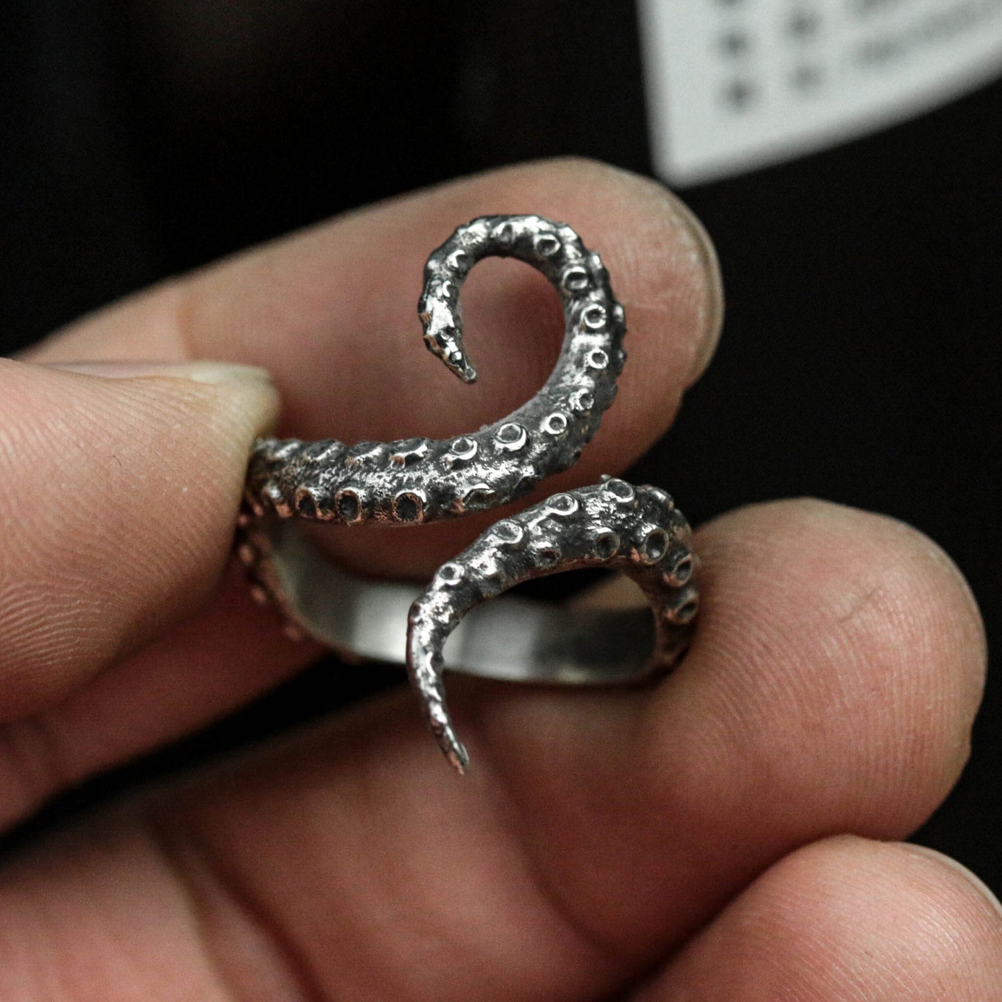 Sterling silver octopus tentacle ring, tentacle ring, octopus ring, fish ring, men's ring, women's ring, gift for him