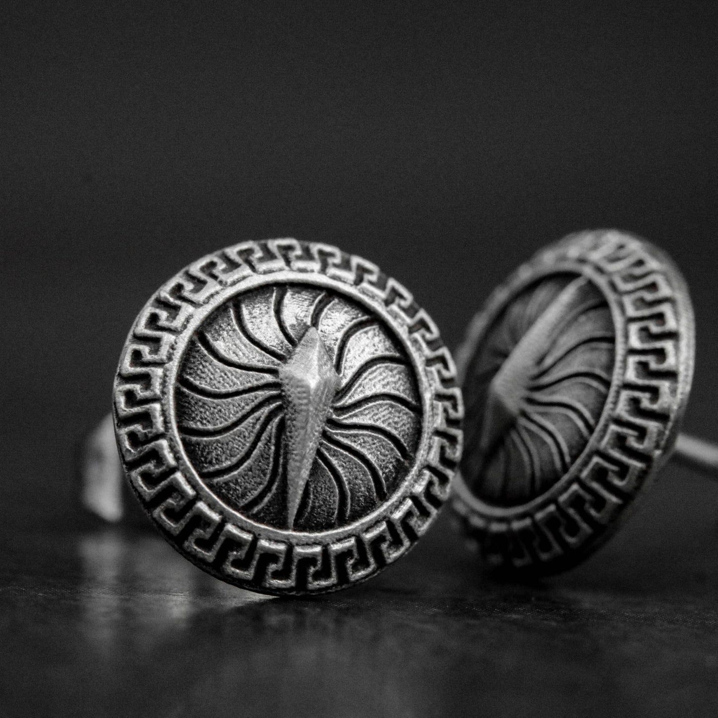 925 Sterling Silver Shield Stud Earrings, Protection Shield Jewelry, Warrior Jewelry, Gift for Him - Handmade