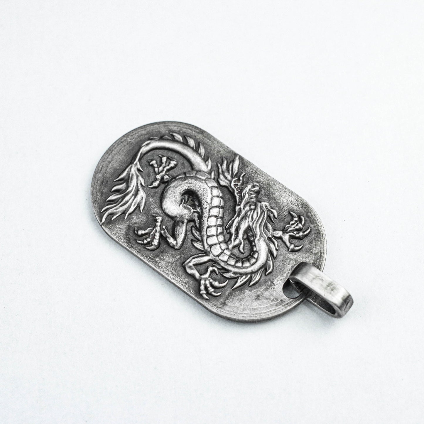 Chinese style silver jewelry, dragon silver pendant, military brand brass pendant, embossed handmade custom, mascot.