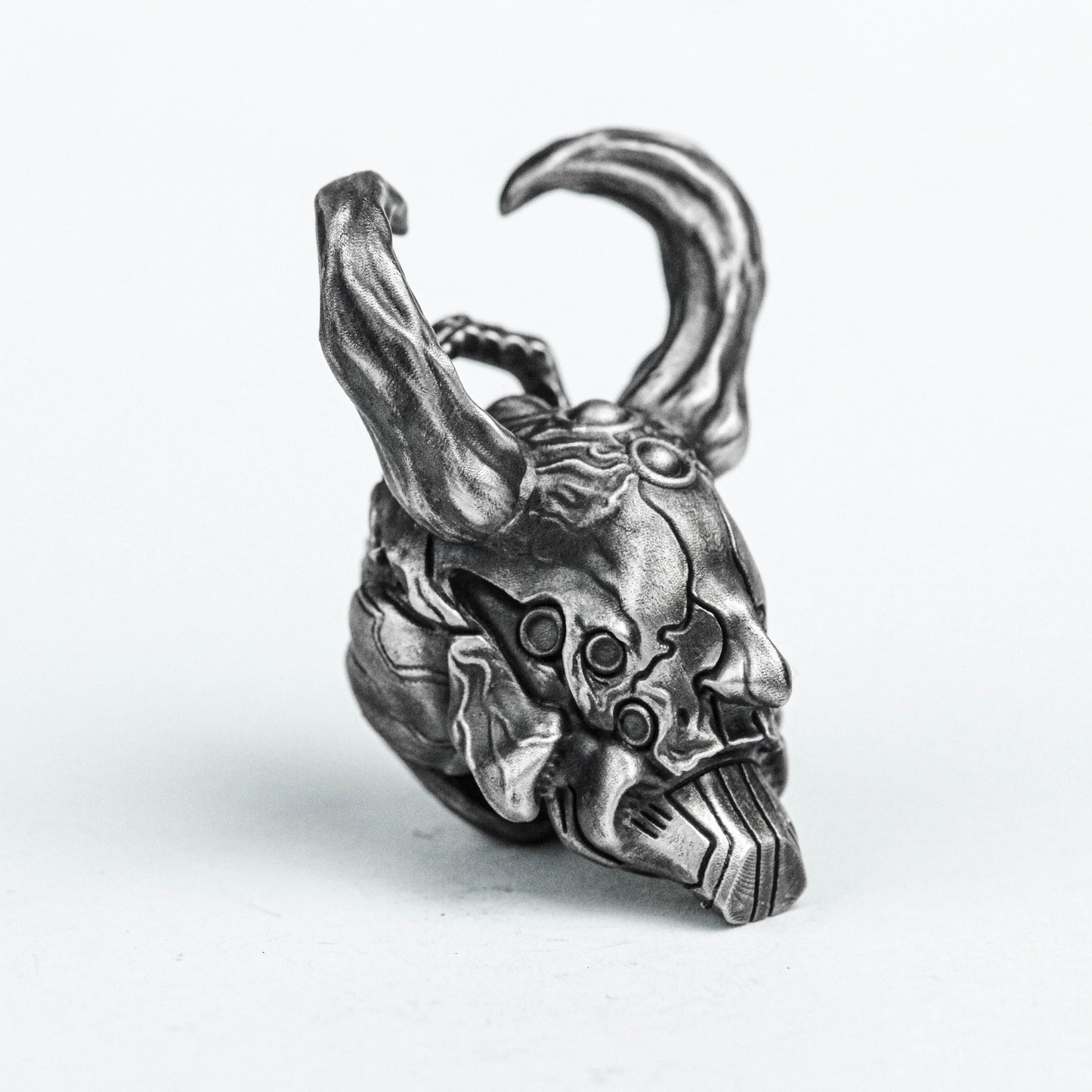 Mecha 9254 Sterling Silver Pendant, Handmade Custom Jewelry, Creature Pendant, Faceless 925 Sterling Silver Pendant, Brass Demon Pendant