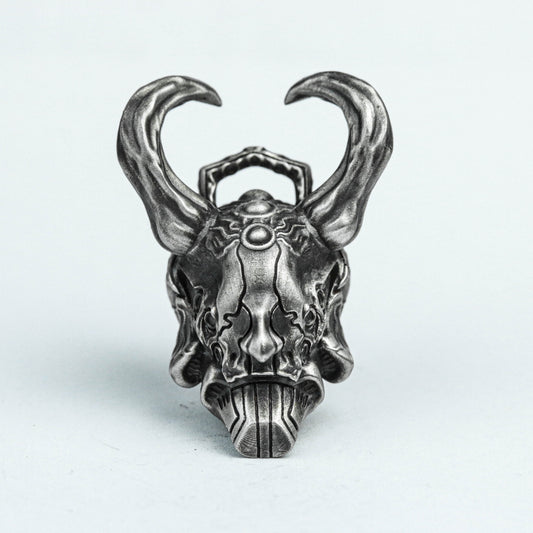 Mecha 9254 Sterling Silver Pendant, Handmade Custom Jewelry, Creature Pendant, Faceless 925 Sterling Silver Pendant, Brass Demon Pendant