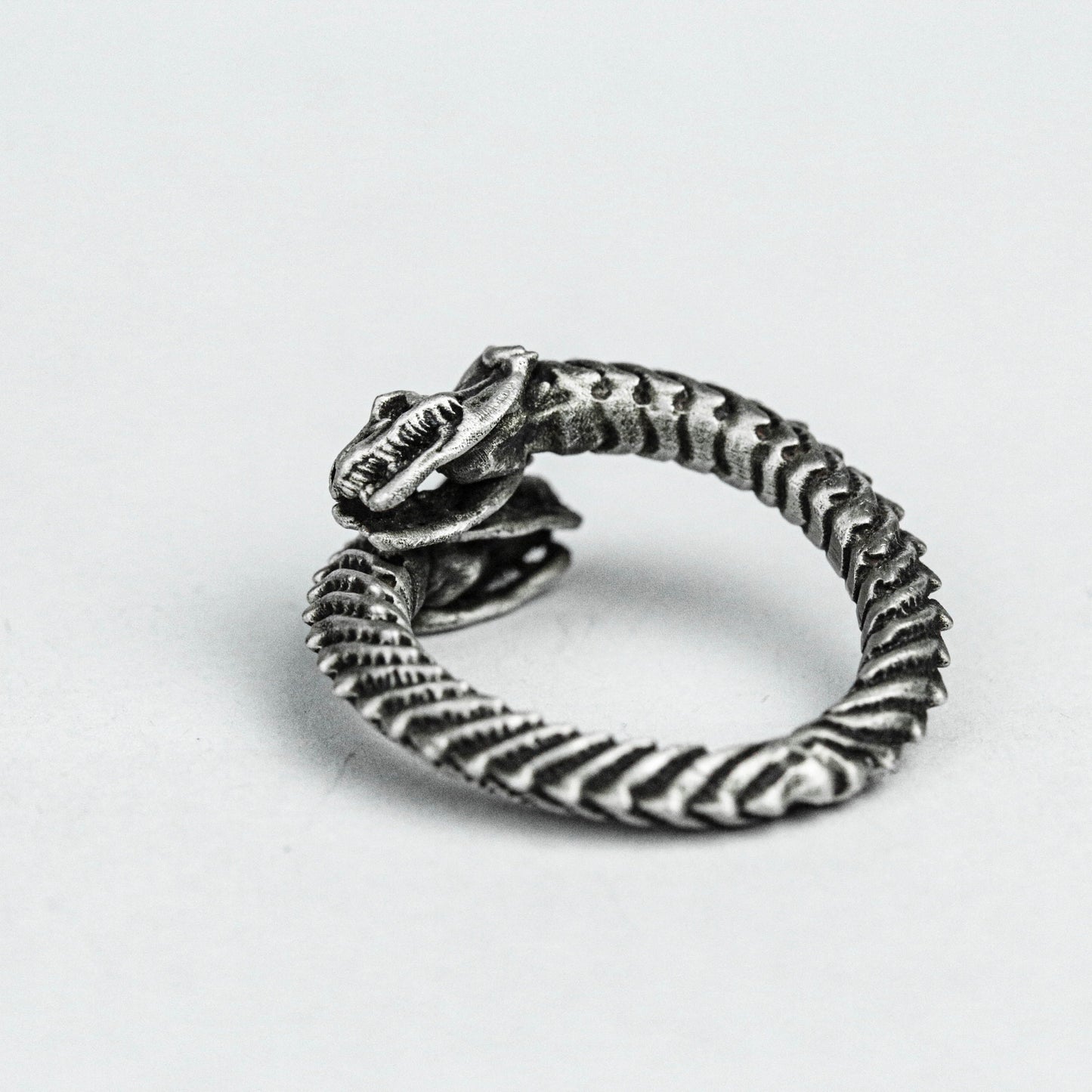 Double Headed Snake 925 Sterling Silver Ring, Open Ring Ring, Spine Brass Ring, Textured Open Ring, Adjustable Jewelry, Cutout Silver