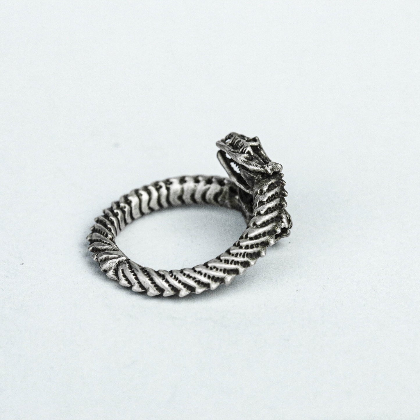 Double Headed Snake 925 Sterling Silver Ring, Open Ring Ring, Spine Brass Ring, Textured Open Ring, Adjustable Jewelry, Cutout Silver