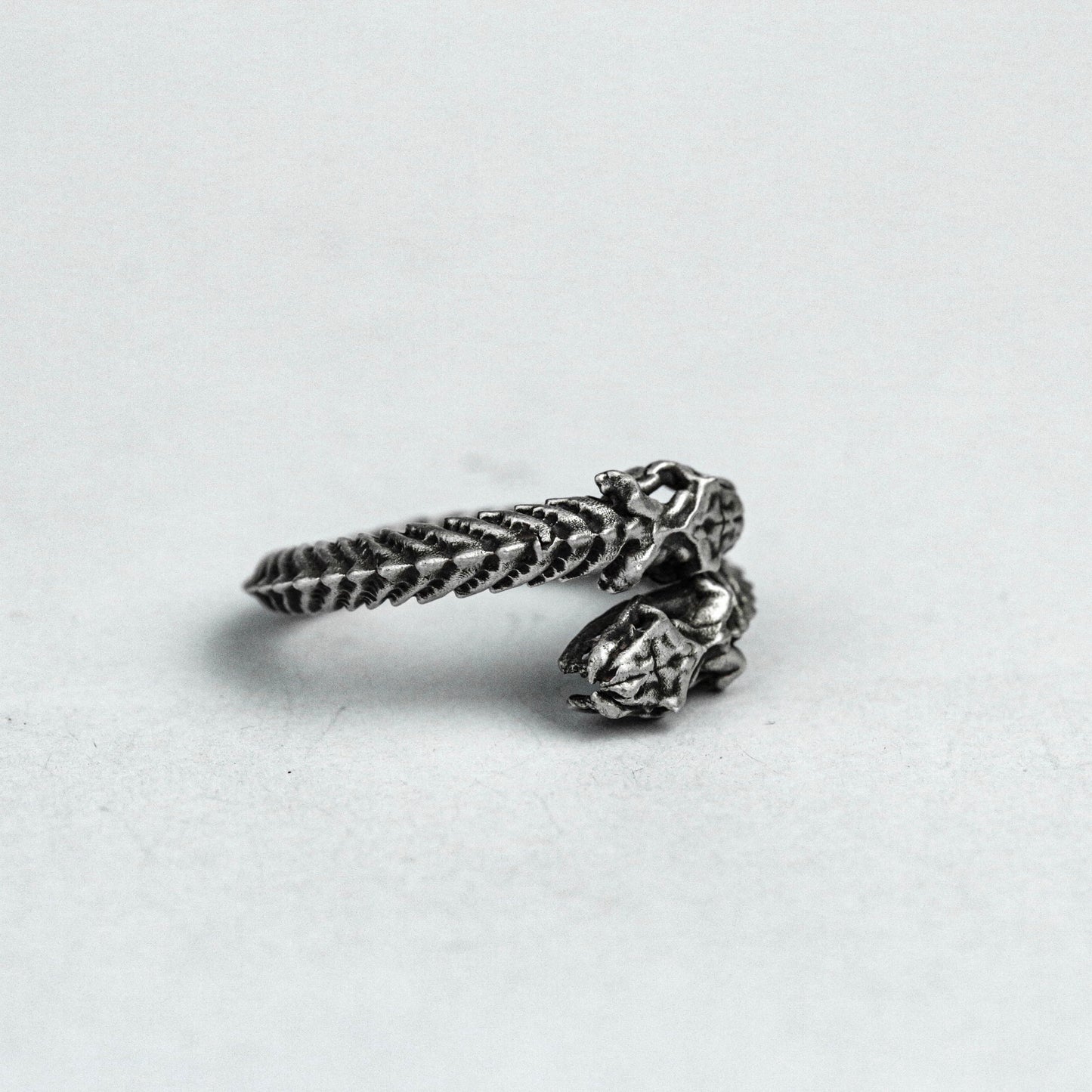 Double Headed Snake 925 Sterling Silver Ring, Open Ring Ring, Spine Brass Ring, Textured Open Ring, Adjustable Jewelry, Cutout Silver