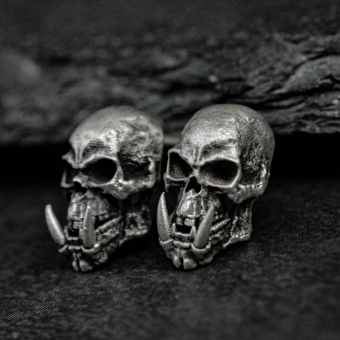 fangs skull earrings, skull earrings, fangs earrings, horror earrings, gifts for men, gifts for him