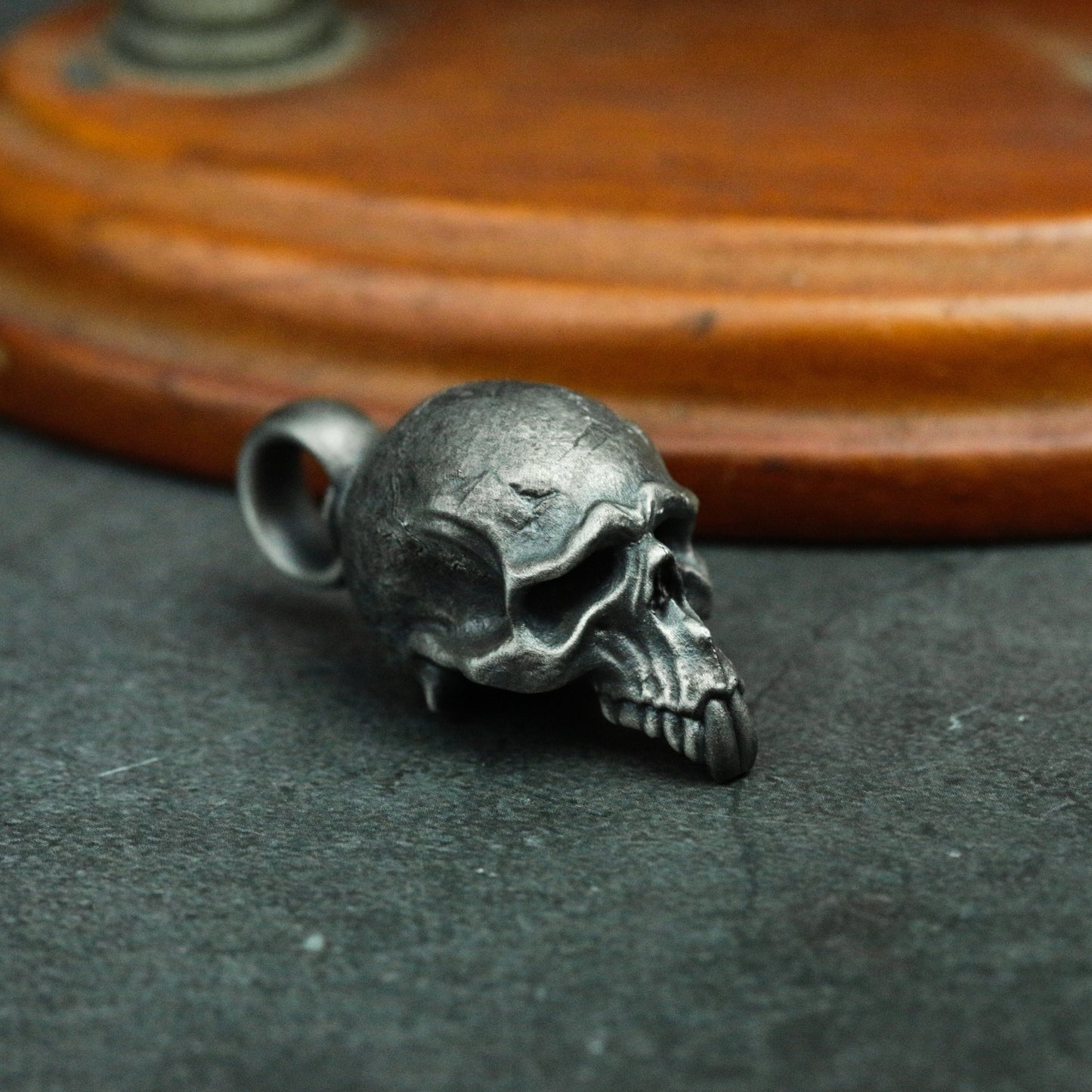 Clown Skull 925 Silver Pendant Necklace, Gothic Personality Design Silver Skull Joker Jewelry Necklace Men's Gift